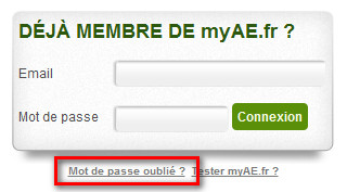 Mot de passe oublié - myAE.fr